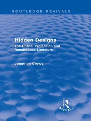 cover image of Hidden Designs (Routledge Revivals)